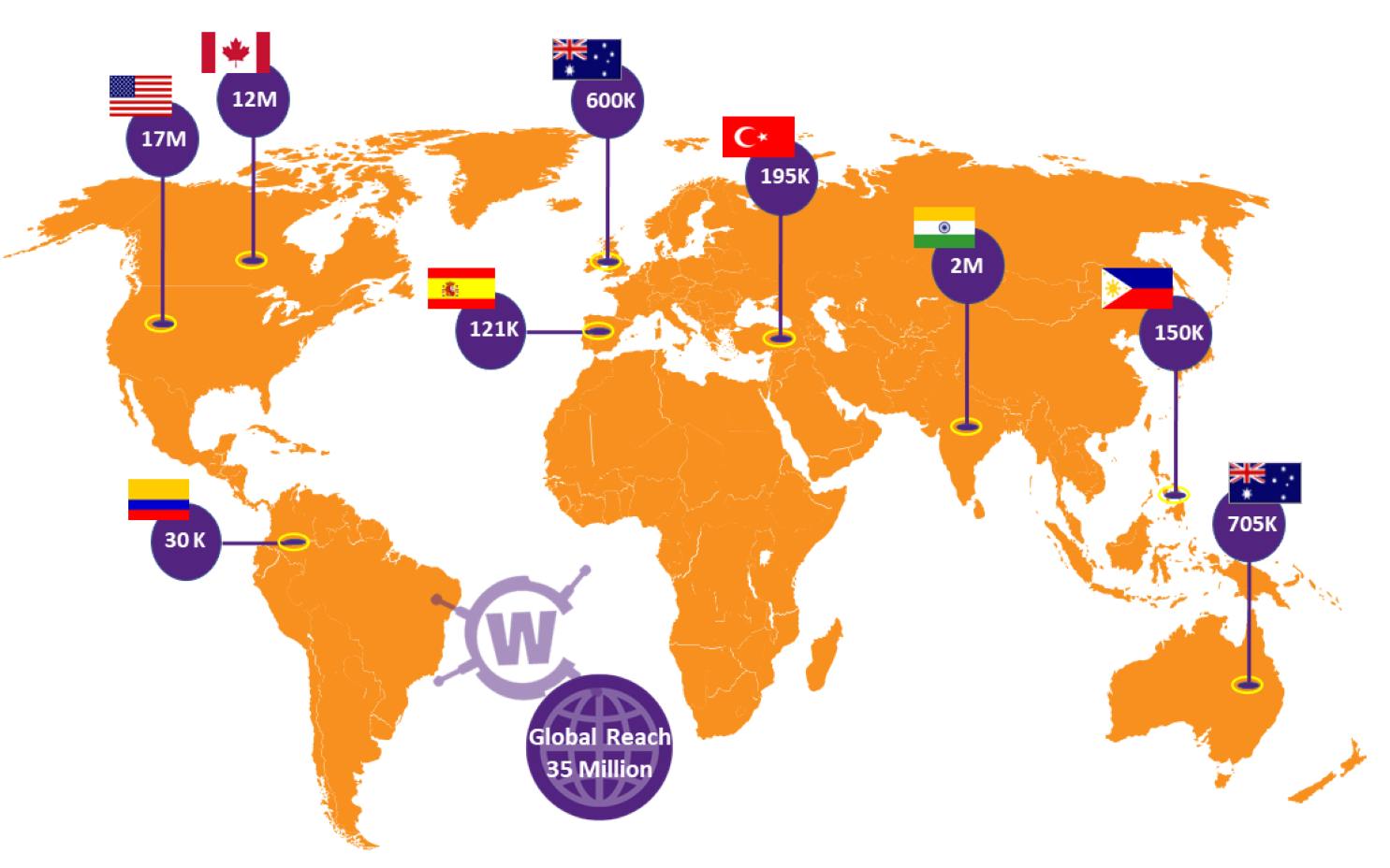 World Map with Wonderville Users